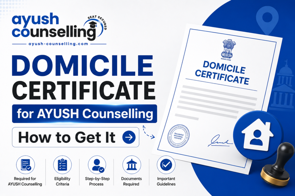 Domicile Certificate for AYUSH Counselling — How to Get It