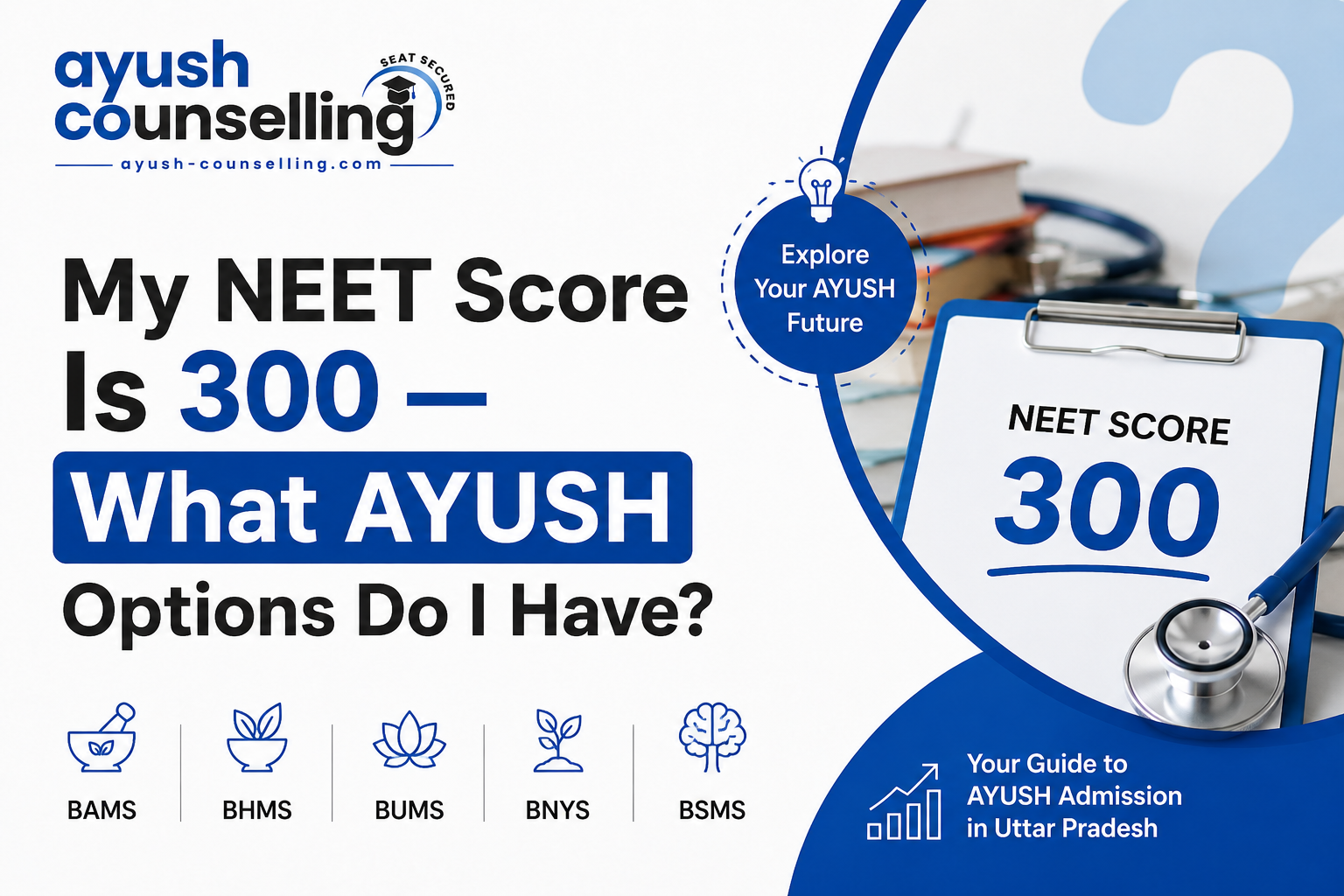 NEET score options for AYUSH courses